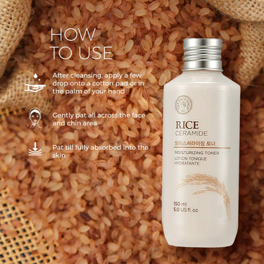 The Face Shop Rice & Ceramide Moisturizing Face Toner Enriched With Rice Extracts To Brighten The Skin | Suits All Skin Types |Hydrating Face Toner For Glowing Skin, Korean Skin Care products,150ml
